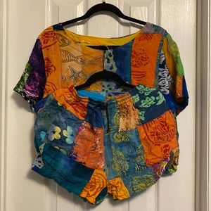 BOGO FREE Fun Patchwork Print Top and Shorts